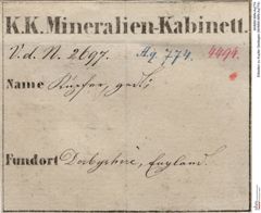Etiketten zu Kupfer Gediegen (NHMW-MIN-Aq774)